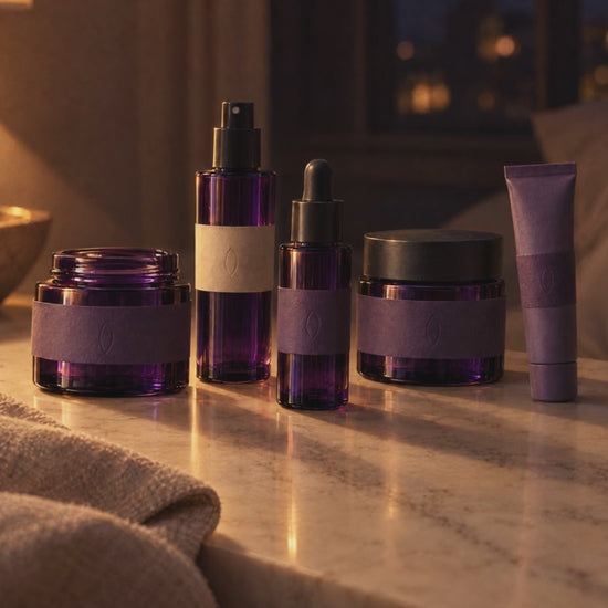 The five night bottles by lamplight, the camera drawing slowly in