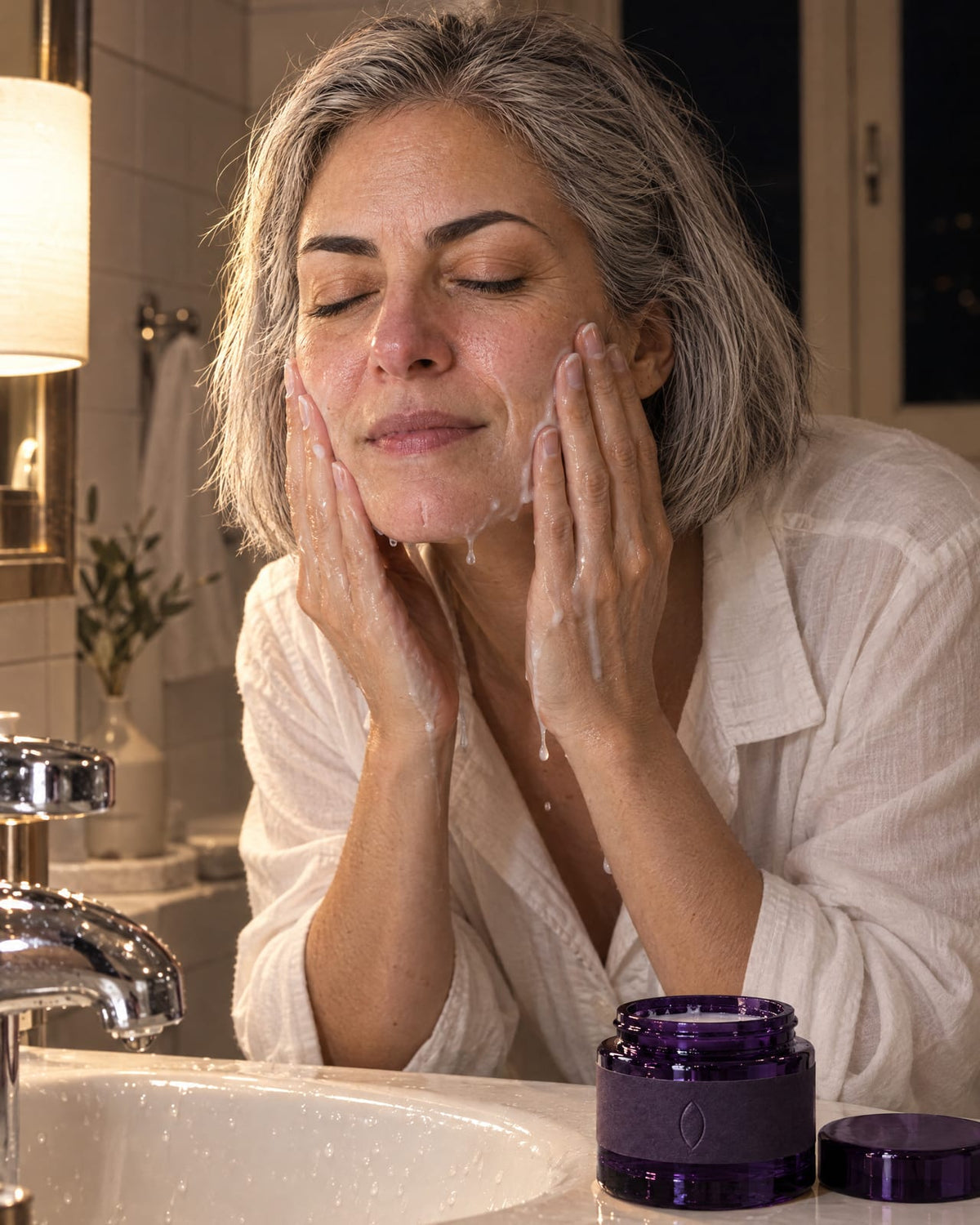 The Almond Balm in use